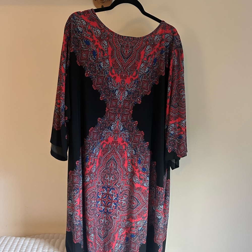 London Style Collection woman 24W paisley printed knee length dress